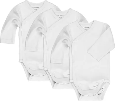 Produktbild von LaLoona Wickelbody Langarm 3er Pack - Weiß