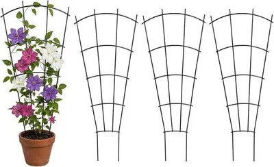 Produktbild von Famanu Pflanzenregal 4er-Set für Innen und Außen - 82 cm hoch, schwarz