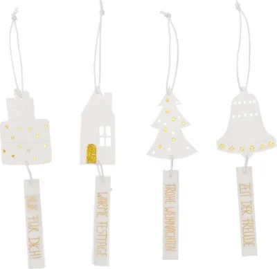 Produktbild von Geschenkanhänger "Frohe Weihnachten" 4er Set