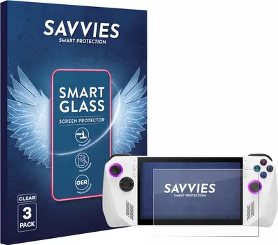 Produktbild von 3x Savvies Schutzglas Folie für ASUS ROG Ally (2023) / Ally X (2024) 9H Panzer Schutzfolie Glas Displayschutz klar transparent