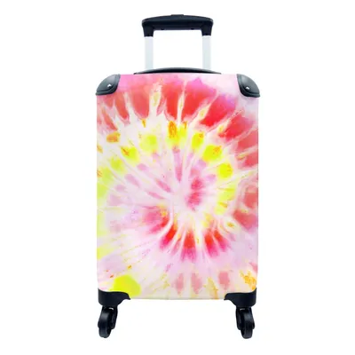 Produktbild von MuchoWow® Koffer Handgepäck Trolley Rollkoffer Kleine Reisekoffer mit 4 Rollen - Sommer - Krawattenfärbung - Muster - Cabin Size < 55x40x23 cm & 55x40x20 cm - Fotokoffer - Kabinenkoffer - Boardgepäck - Reise-Box - Reisekoffer - Reisegepäck - Koffer mit Bild - Trolley für Kinder