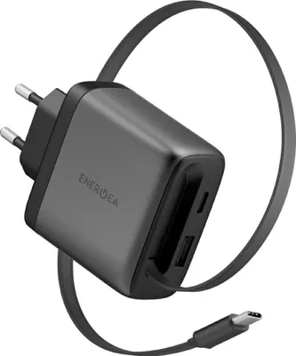 Zdjęcie produktu dla Ładowarka Energea Ampcharge Arc 65 USB-A/USB-C gunmetal
