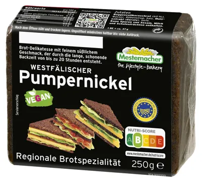 Zdjęcie produktu dla Mestemacher Westphalian Pumpernikiel Delicacy Chleb 250g