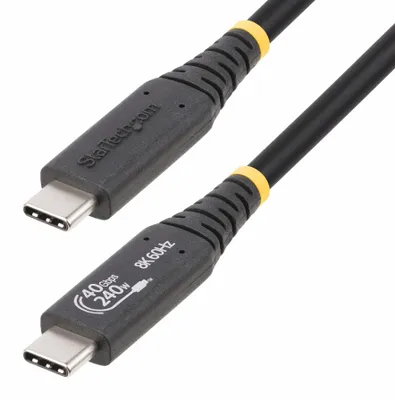 Produktbild von StarTech.com USB4 Kabel 1m (40Gbps, 240W Power Delivery, 8K60Hz, Thunderbolt 4/3 kompatibel, USB-IF )