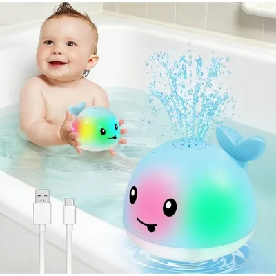 Produktbild von Badespielzeug Wal – Leuchtend – Sprühfunktion – Wasserdicht – Bunte Lichter