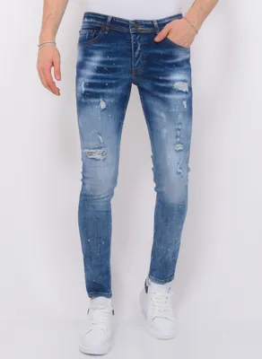Produktbild von Paint Splatter Stonewashed Jeans Slim - 34
