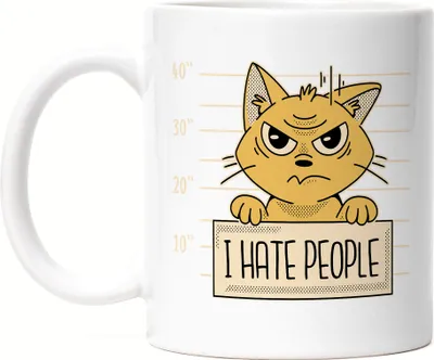 Produktbild von I hate People Tasse Katze Morgenmuffel Lustig Schlechte Laune Katzenliebhaberin
