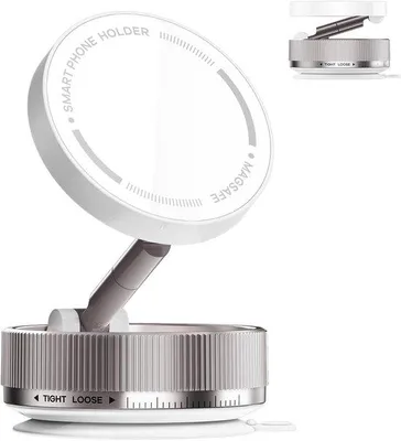 Zdjęcie produktu dla Magnetyczny uchwyt do telefonu samochodowego - regulowany o 360° - biały