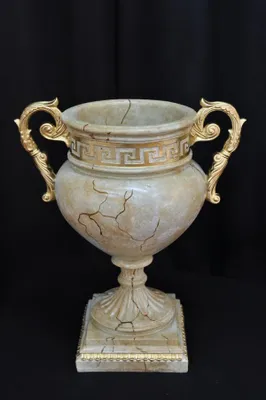 Zdjęcie produktu dla Design Blumen Topf Dekoration XXL Vase Vasen Handarbeit Deko Kelch Pokal 49cm