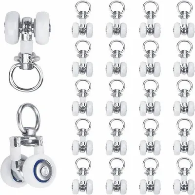 Image de 20 tringles à rideaux en métal avec patins pour chambres à coucher et cabines de douche.