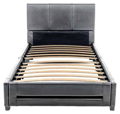Produktbild von HOME DELUXE - LED Bett Asteroid - Dunkelgrau, 90 x 200 cm - Inkl. Lattenrost I Polsterbett Design Bett inkl. Beleuchtung
