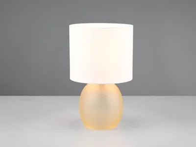Produktbild von Tischleuchte 29cm mit Glaskorpus Amber und Stoffschirm