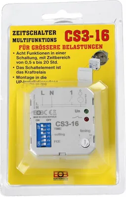 Produktbild von easyPART passend für 10072700 EUROPART Zeitschalter Zeitschaltuhr Uhr Nachlaufrelais Relais Unterputz Licht Ventilator Bad Treppenhaus CS316