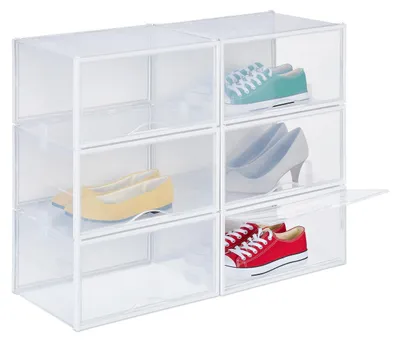 Schoenenbox Set 6er-Pack stapelbar transparent bis Gr. 48