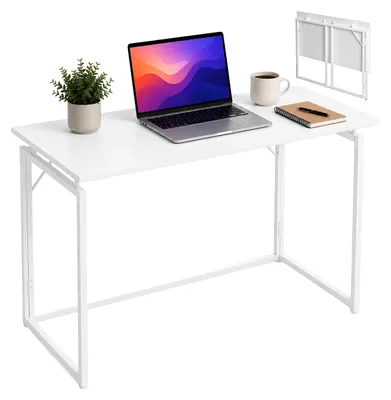 Immagine prodotto di Relaxdays, scrivania, altezza x larghezza x profondità: 74 x 100 x 50 cm, pieghevole, salvaspazio, scrivania da lavoro, scrivania per ufficio, ideale per l'home office, colore bianco