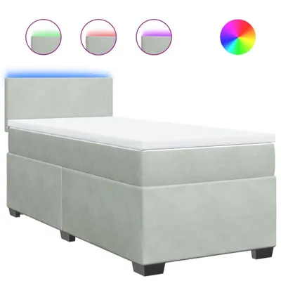 Produktbild von vidaXL Boxspringbett mit Matratze Hellgrau 80x200 cm Samt