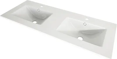 Produktbild von Baden Haus Möbelwaschtisch Doppelwaschtisch Tessin 121 x 47 cm weiß glänzend 50135