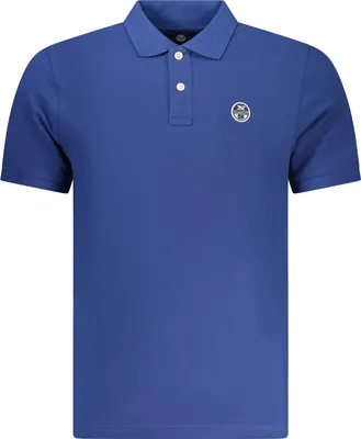 Immagine prodotto di Polo da uomo a maniche corte blu con logo e applicazione