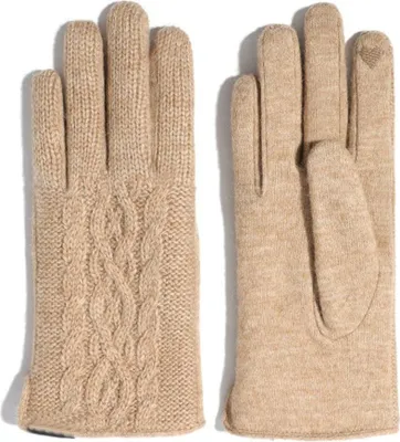 Produktbild von Damenhandschuhe aus reinem Kaschmir | Zopfmuster