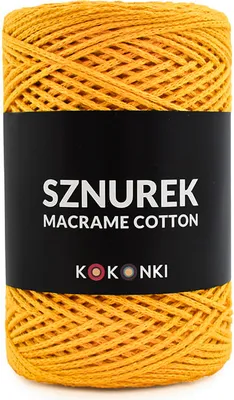 Produktbild von Kokonki Makramee Baumwollgarn 2mm Kurkuma, 200m, 100% recycelte Baumwolle