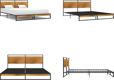 Produktbild von vidaXL Bettgestell Metall 160x200 cm - Bettrahmen - Metall-Bettrahmen - Bett - Betten