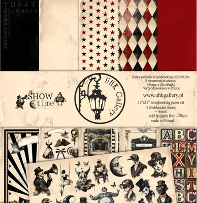 Immagine prodotto di UHK Gallery Set 6 Blatt 30,5x30,5cm Scrapbooking Papier 250g, Show Time