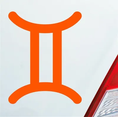 Produktbild von Auto Aufkleber Gemini Zwilling Sternzeichen Sterne Horoskop 8x10 cm Orange Sticker Heckscheibenaufkleber