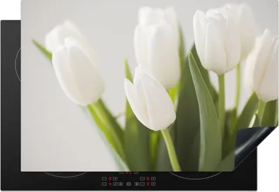 Produktbild von KitchenYeah© Herdabdeckplatte Bild von mehreren Tulpen , 76x51cm, Küche Deko, Glaskeramikkochfeld Herdabdeckung, Abdeckplatte fùr Kochfeld