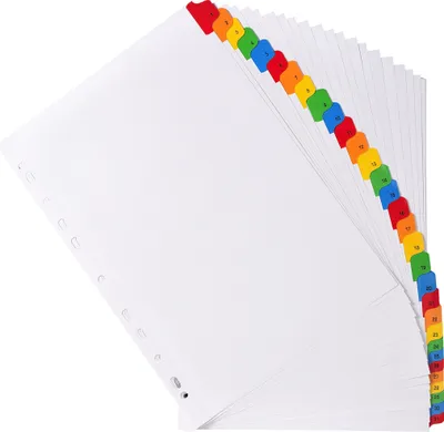 Produktbild von Exacompta 10x Register numerisch Karton 160g/qm 31 Taben 1-31 A4 Weiß 1131E