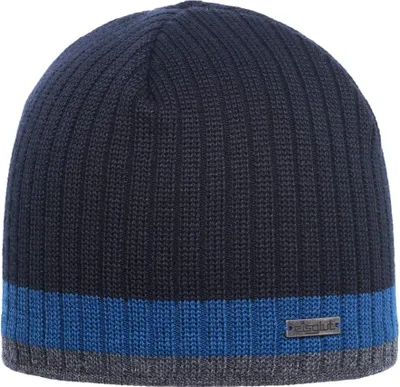 Productafbeelding van Eisglut gebreide muts "Styrmira" van merinowol met fleecevoering, blauw, one size