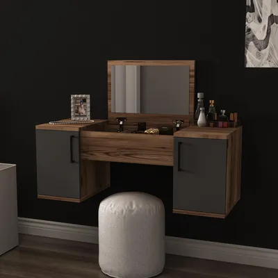 Immagine prodotto di Ruviano - Toeletta, 100x36x74h cm Marrone Noce, Specchio Incluso