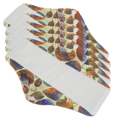 Image de Serviettes hygiéniques lavables en pur coton - Lot de 5 pièces réutilisables