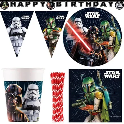 Produktbild von Star Wars Galaxy Partydeko Partyset zum Kindergeburtstag Geburtstag