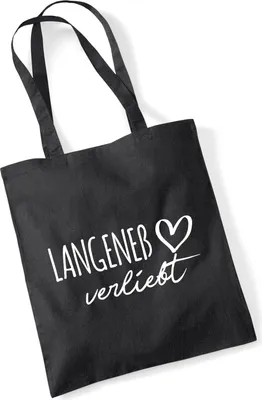 Produktbild von Huuraa Jutebeutel Langeneß verliebt 10 Liter Black Baumwolle Tasche Geschenkidee