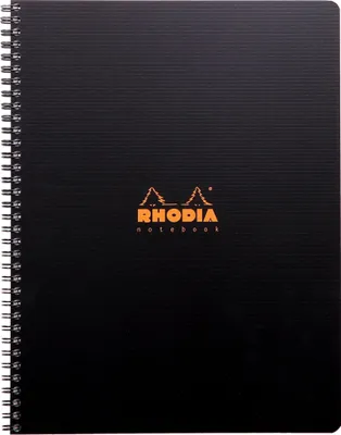 Produktbild von Rhodia 5x Notebook mit Spiralbindung A4+ 80Blatt kariert 90g - Schwarz 119900C