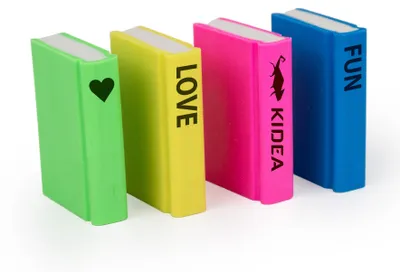 Image de Gommes pour livres, lot de 4, Kidea