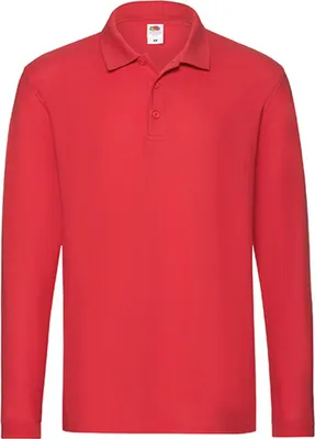 Produktbild von Fruit of the Loom 63-310-0 | Herren Premium Long Sleeve Poloshirt - Farbe: Red - Größe: XL