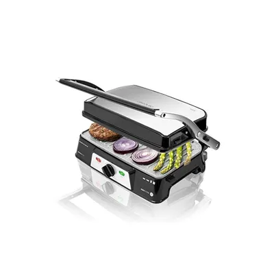 Image de Cecotec Rock'nGrill 1500 Take&Clean Gril de table électrique. Lavable au lave-vaisselle, plaques amovibles, rabattable à 180º, surface de cuisson de 29 x 17 cm de large, 1500 W.