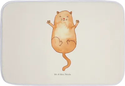 Produktbild von Mr. & Mrs. Panda Badematte Katze Umarmen - Weiß - Geschenk, Katzen, Badläufer, Cat, Badvorleger, Cats, badezimmermatte, Freunde, Badteppich, Badezimmerteppich, Freundin
