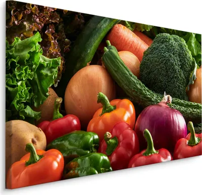 Produktbild von Fabelhafte Canvas LEINWAND BILDER 70x50 cm XXL Kunstdruck Gemüse Paprikas Gurken