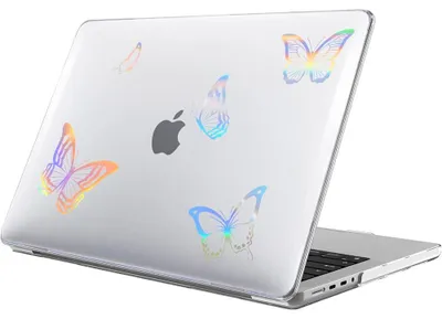 Image de Coque pour MacBook Pro 16 Pouces M5 M4 M3 M2 M1 Pro/Max 2026 2024 2023 2021, Protection Rigide avec Aération Motif Papillon
