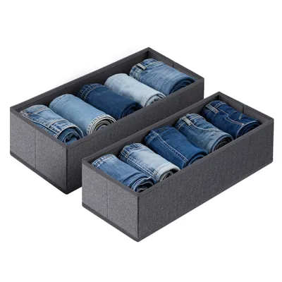 Produktbild von Aufbewahrungsbox Set aus Vliesstoff – faltbarer Schubladen Organizer für Schrank und Kleiderschrank 2 St, 22 × 51 × 11 cm