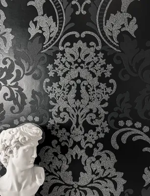Produktbild von NEWROOM Tapete Adama Schwarz Vliestapete - Vintage Ornamente Glitzer  Germany