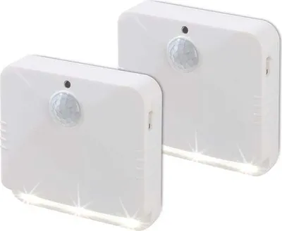 Produktbild von EASYmaxx LED-Sensorlicht - eckig - Mit Bewegungsmelder - 2er-Set - weiß