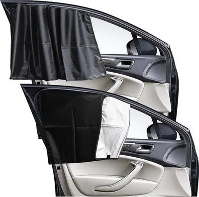 Image de Protections solaires magnétiques pour vitres de voiture, protection contre les UV, rideaux de voiture pour enfants et adultes
