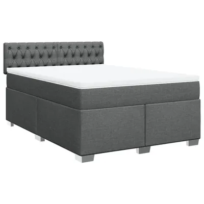 Produktbild von vidaXL Boxspringbett mit Matratze Dunkelgrau 140x200 cm Stoff