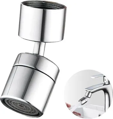 Produktbild von 2 Stück Wasserbespar-Kräne - 360° drehbarer teleskopischer Sprühkopf, doppelte Spatschutz, Wasserbesparung, Spatschutz für die Küche.