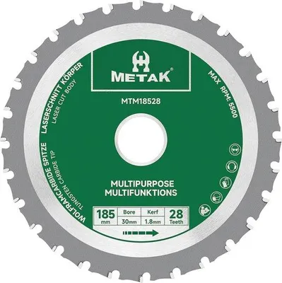Image de Lame de scie circulaire universelle pour le bois, le métal et le plastique - 28 dents, alésage de 30 mm