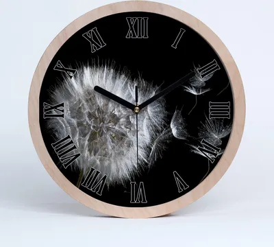 Produktbild von Holzuhr 20fi cm wanduhr - schwarze Spitzen - Löwenzahn