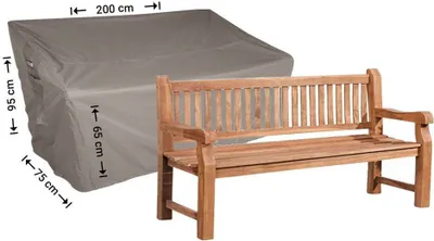 Produktbild von Raffles Covers Abdeckung für große Gartenbank 200 x 75 H: 95/65 cm | Atmungsaktiv | Wasserdicht | UV-beständig | Doppelnähte | Elastischer Kordelzug